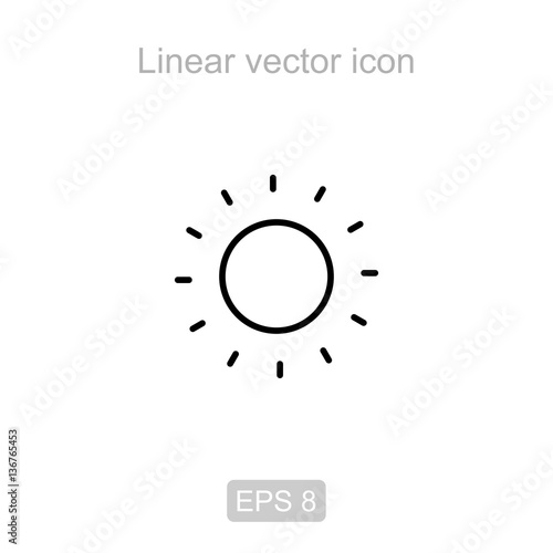 The sun. Linear vector icon.
