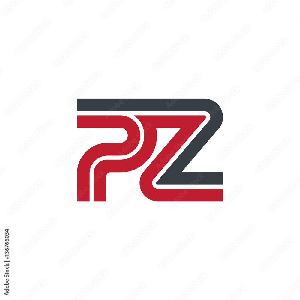 Initial Letter PZ Linked Design Logo Initial Letter PZ Linked Design Logo