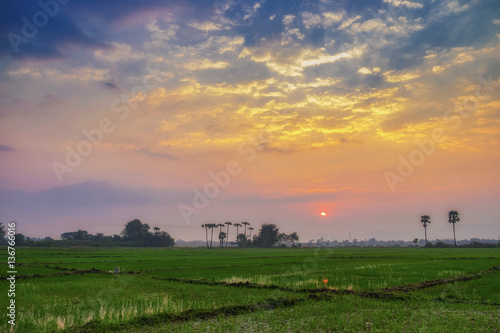 Sunrise in the countryside 