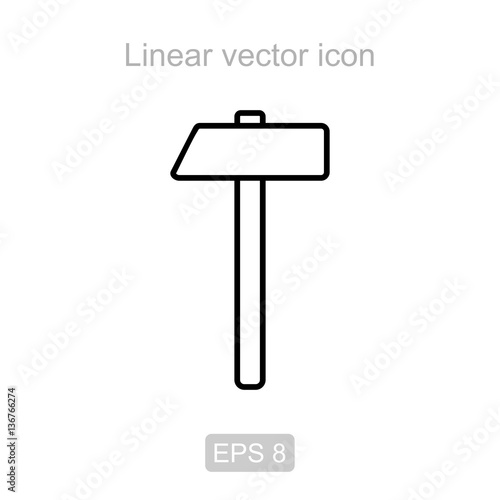 Hammer. Linear vector icon.