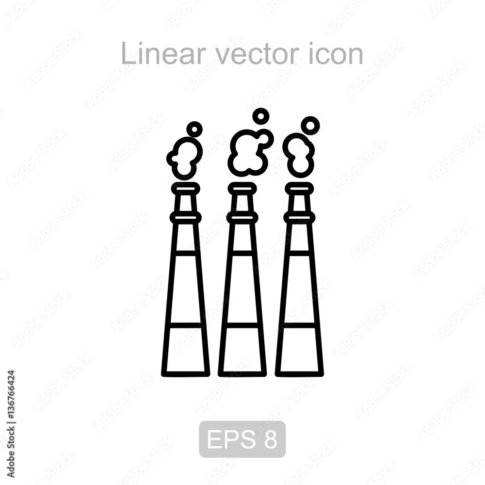 Pipe plant. Linear vector icon. Pipe plant. Linear vector icon.