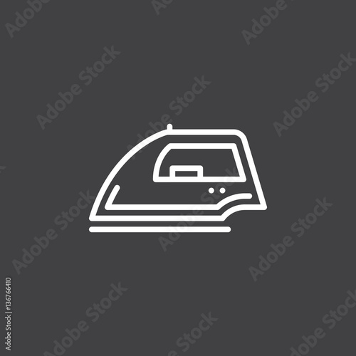 Iron line icon, outline vector sign, linear white pictogram. Symbol, logo illustration