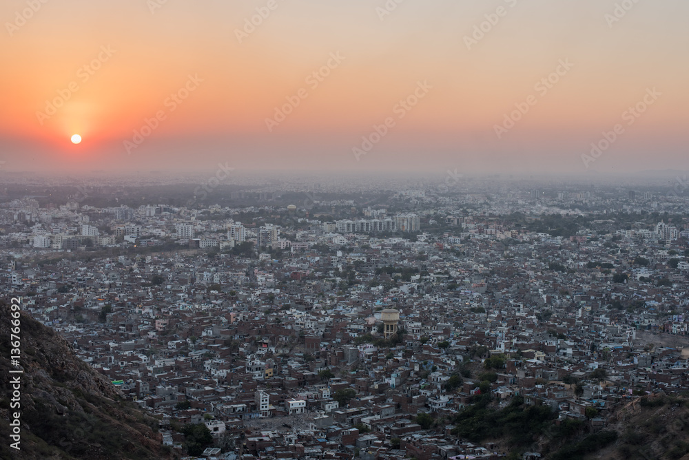 Sunset over Jaipur from Nahargarh Fort