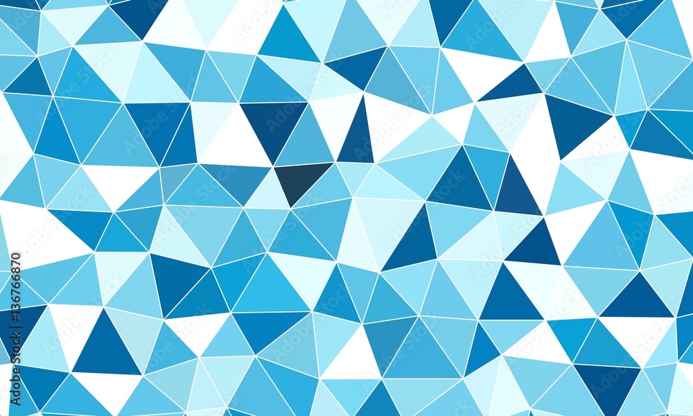 Abstract blue and white light random polygonal mosaic background Abstract blue and white light random polygonal mosaic background