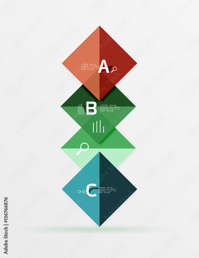 Modern flying square infographic