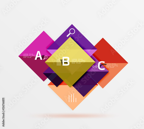 Modern flying square infographic Free Download Modern flying square infographic - GFXLoad