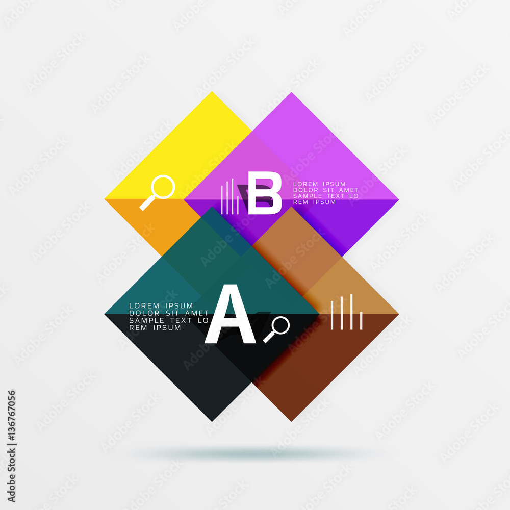Glossy squares with text, abstract geometric design concept Glossy squares with text, abstract geometric design concept