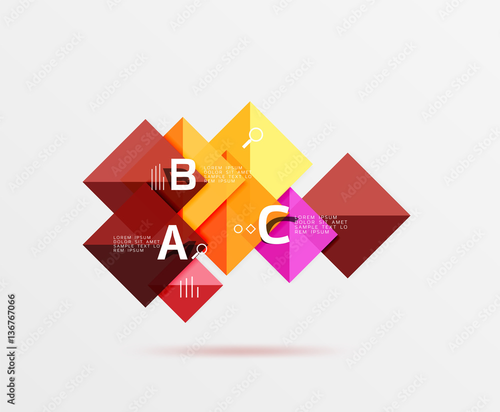 Glossy squares with text, abstract geometric design concept Glossy squares with text, abstract geometric design concept