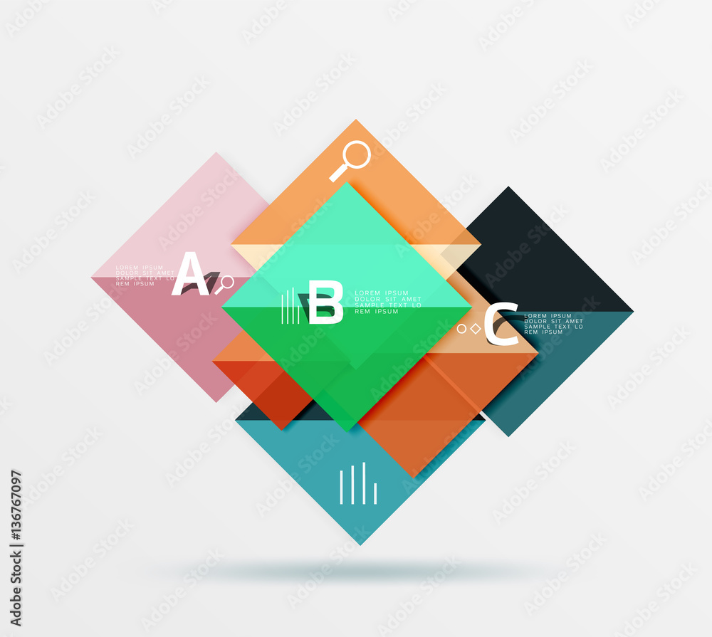 Glossy squares with text, abstract geometric design concept Glossy squares with text, abstract geometric design concept