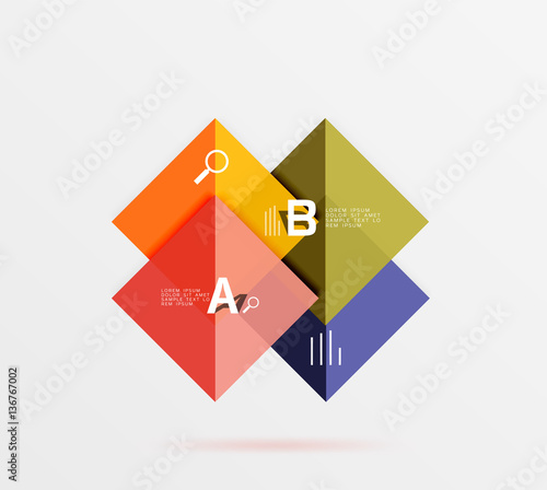 Free Download Modern flying square infographic - GFXLoad