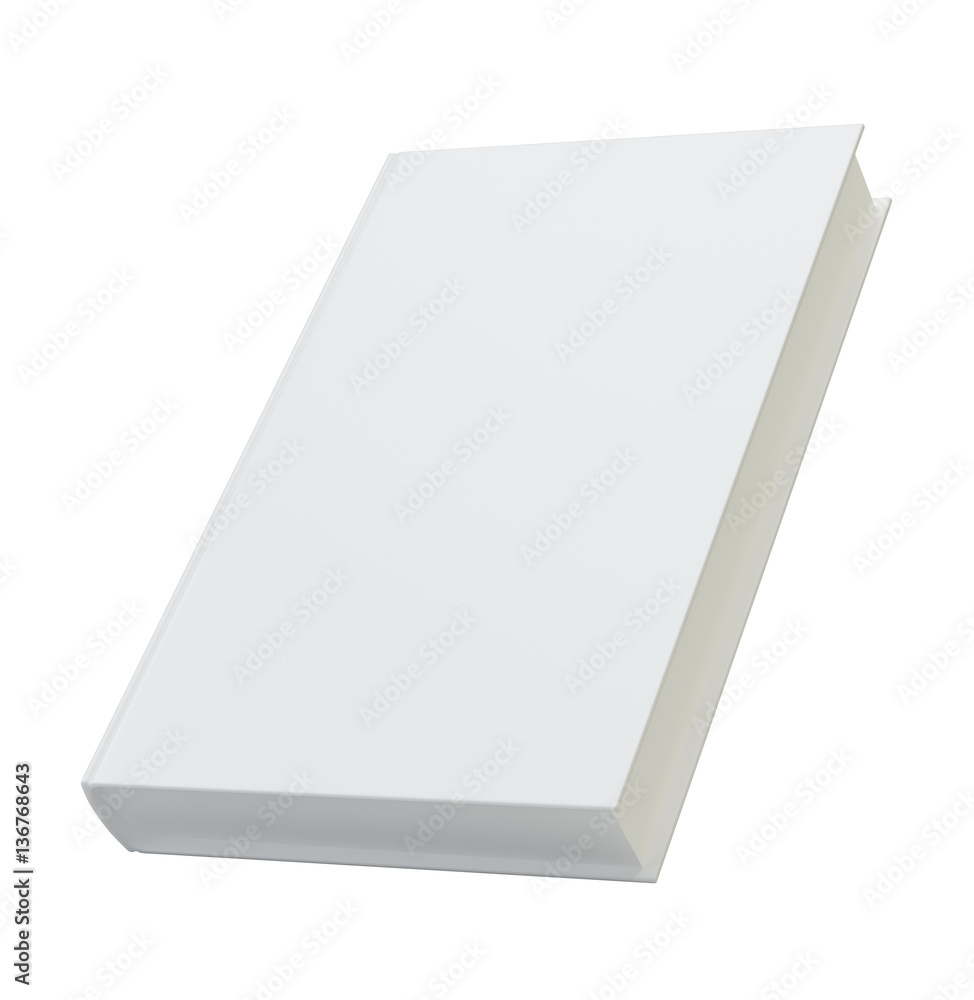 Blank book cover template for mockup. 3d rendering, isolated on white background Blank book cover template for mockup. 3d rendering, isolated on white background