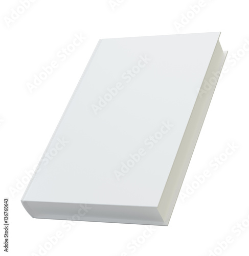 Blank book cover template for mockup. 3d rendering, isolated on white background