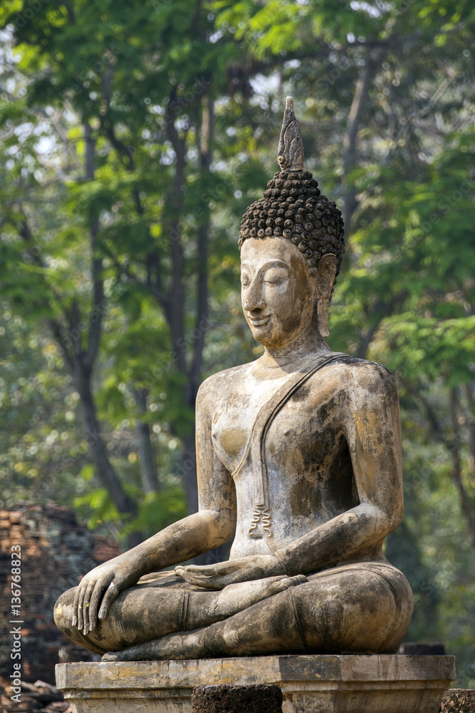 Sukhothai Historical Park In Thailand, Buddha statue, Old Town, Sukhothai Historical Park In Thailand, Buddha statue, Old Town,