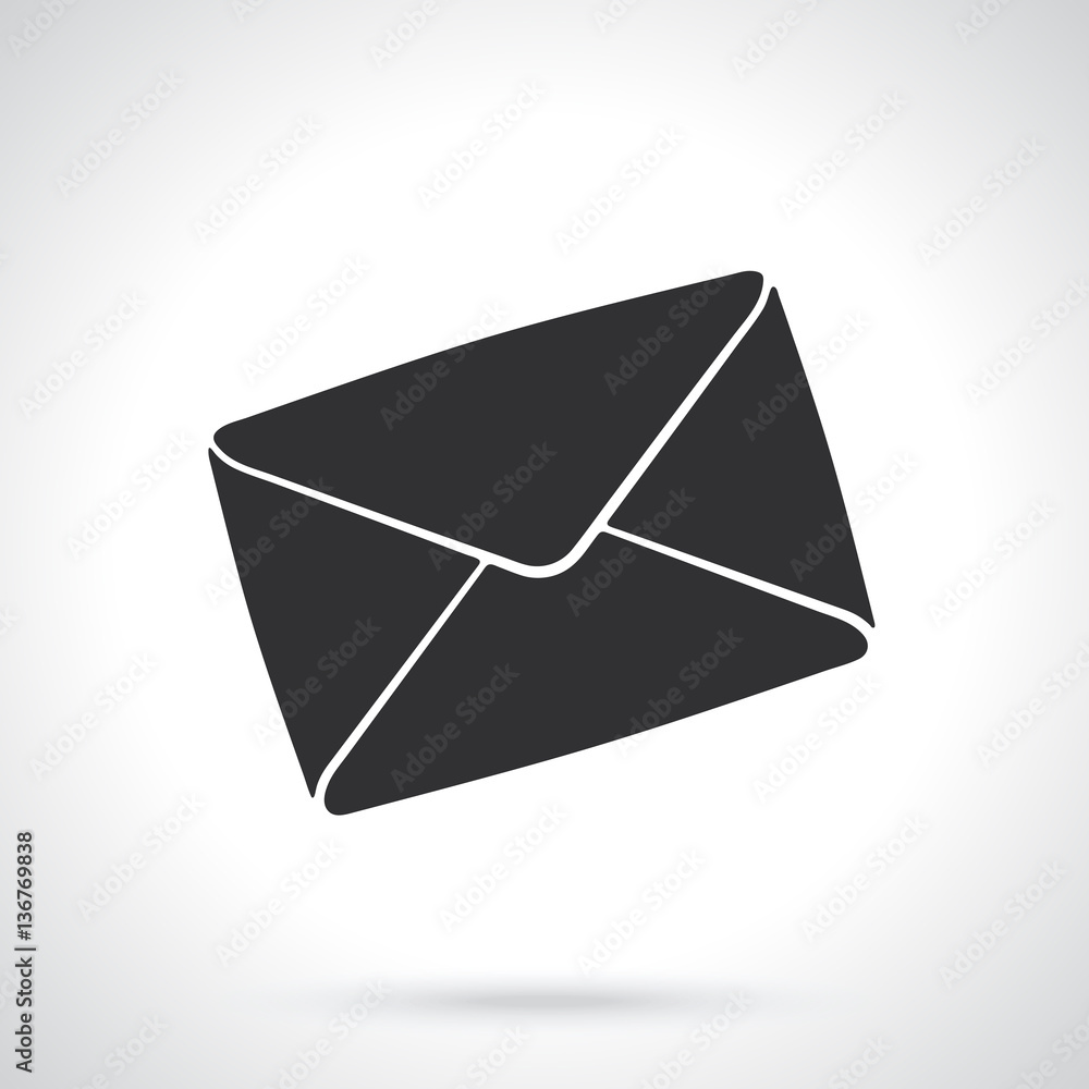Vector illustration. Silhouette of closed mail envelope. Template or pattern. Not read incoming message. Decoration for greeting cards, wallpapers, emblems Vector illustration. Silhouette of closed mail envelope. Template or pattern. Not read incoming message. Decoration for greeting cards, wallpapers, emblems