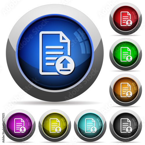 Upload document round glossy buttons