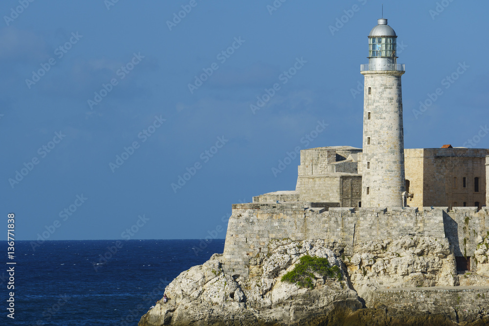 Lighthouse on the fortress in Havana bay