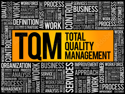 TQM - Total Quality Management word cloud, business concept background
