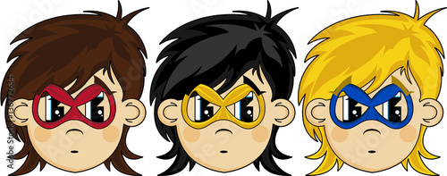 Cute Heroic Masked Superhero Heads