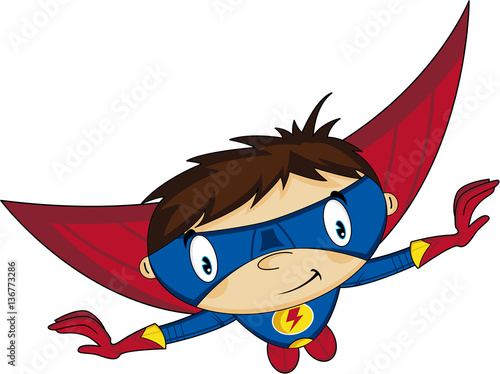 Cute Heroic Cartoon Superhero Boy 