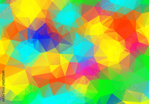 abstract rainbow colorful polygonal background on Beautiful rain