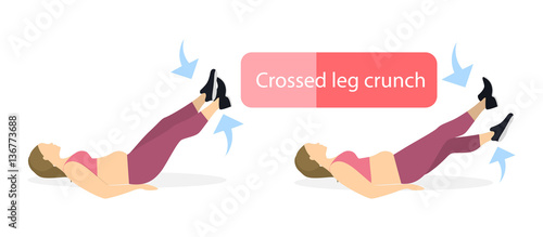 Exercise for legs on white background. Workout for legs. Exercises for fat women. Leg rising.