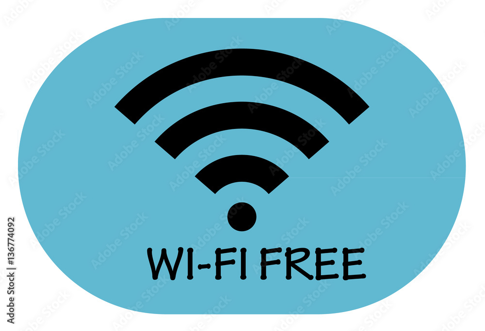free wi-fi point icon on blue background free wi-fi point icon on blue background