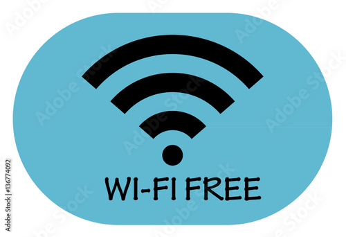 free wi-fi point icon on blue background