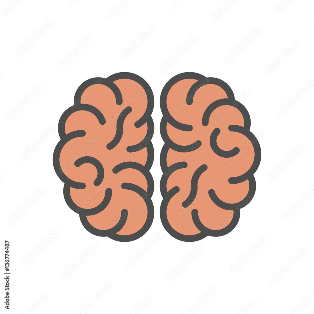 Isolated brains icon on white background Isolated brains icon on white background