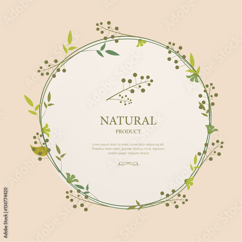 natural product label and organic label green color. vintage labels and badges design.