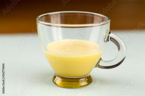 egg liquor in a glass cup, italian vov photo
