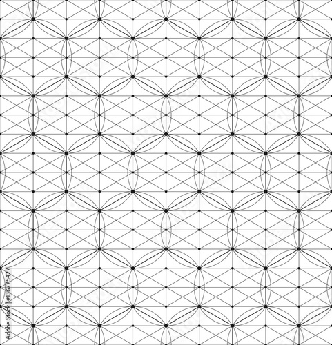 Black and white geometric background. Vector seamless pattern.