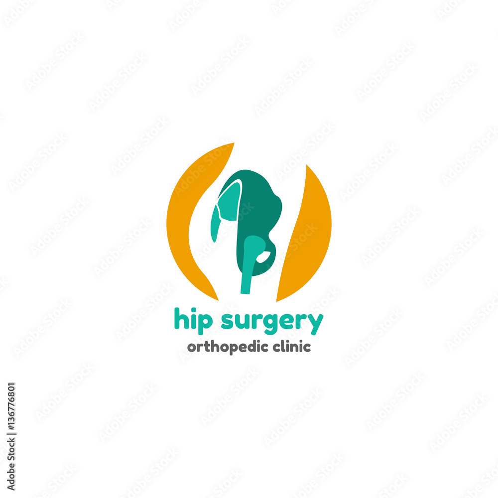 Template logo for hip surgery. Orthopedic clinic logo Template logo for hip surgery. Orthopedic clinic logo