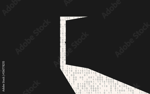Open backdoor in a black wall cybersecurity concept illustration photo