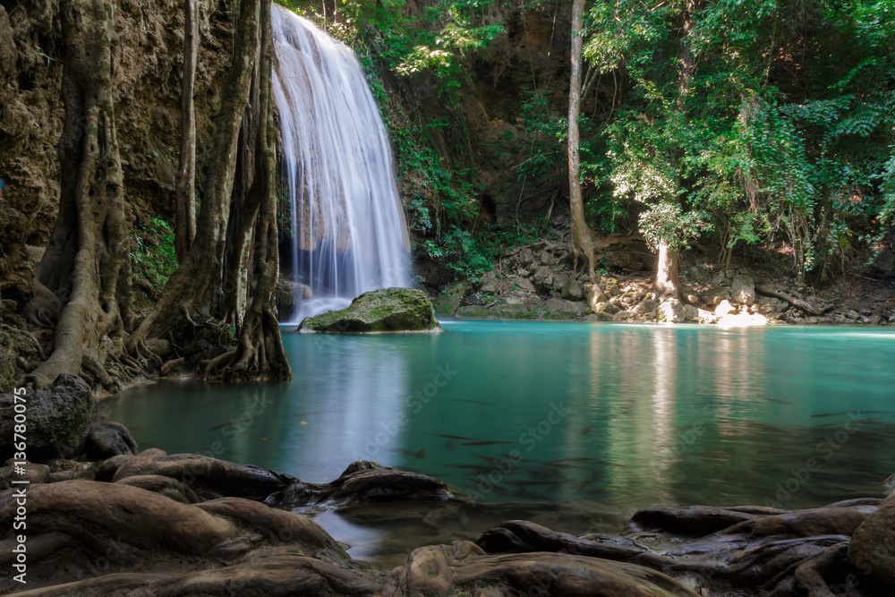 Fototapeta premium third level of Erawan Waterfall