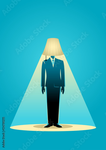 Lamp head businessman
