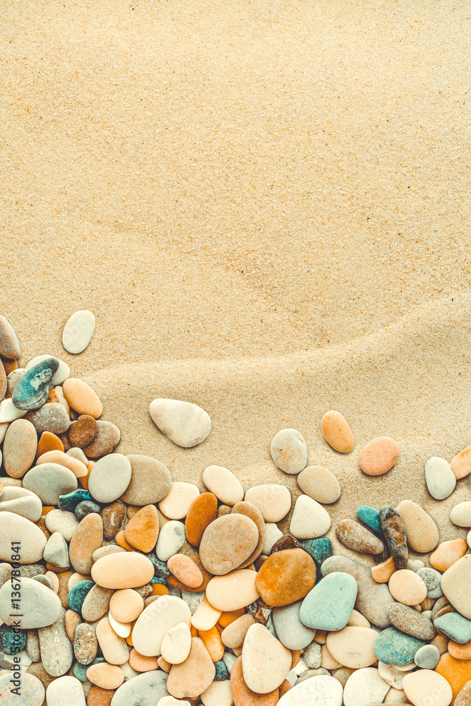 Sand background with pebbles. Sandy beach texture Sand background with pebbles. Sandy beach texture