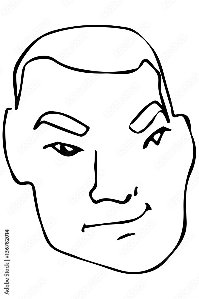 vector sketch of the face of an adult male vector sketch of the face of an adult male