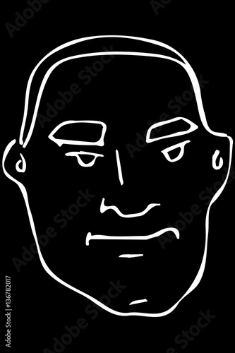 vector sketch of the face of an adult male
