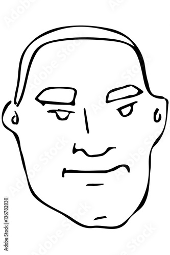vector sketch of the face of an adult male