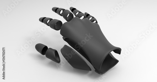 3D Illustration Of A Segmented Humanoid Hand