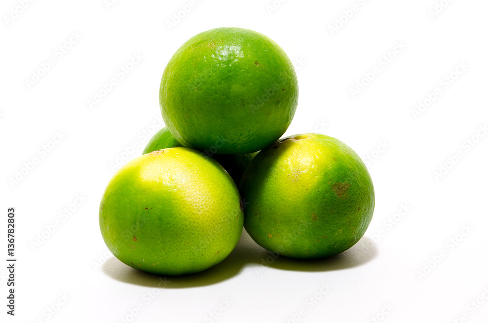 Fresh Lime Isolated on White Background. Fresh Lime Isolated on White Background.
