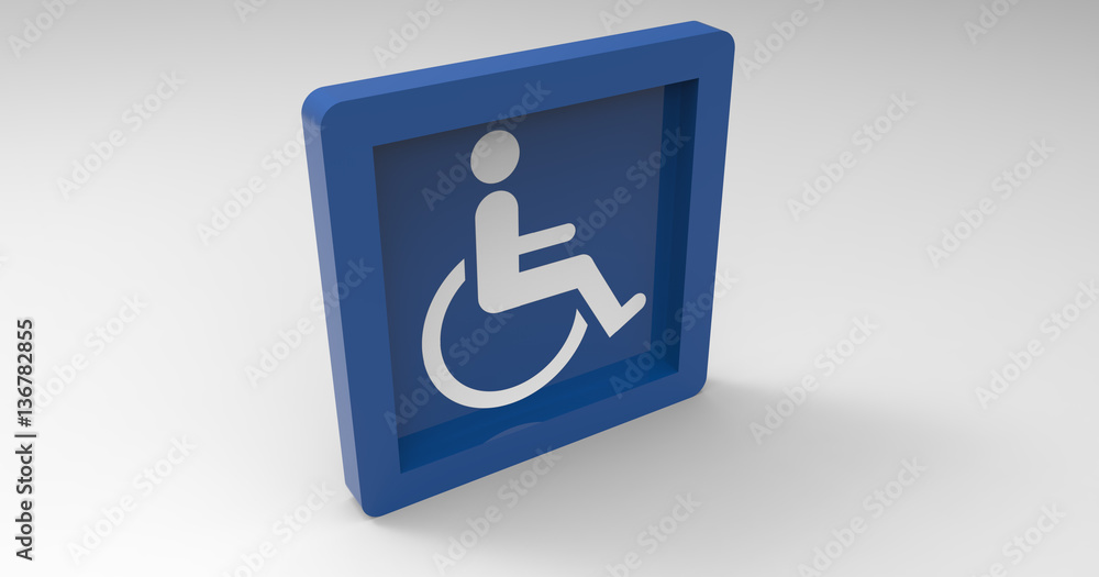3D Illustration OF A Handicap Disabled Sign 3D Illustration OF A Handicap Disabled Sign