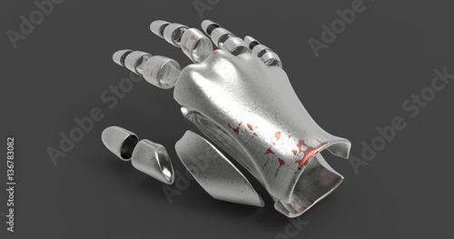 3D Illustration Of A Segmented Humanoid Hand