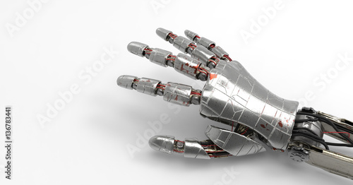 3D Illustration Of A Robotic Android Hand