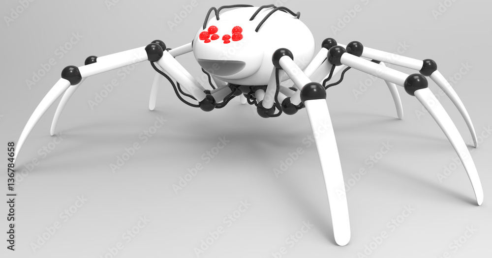 3D Illustration Of A Robotic Mechanized Spider