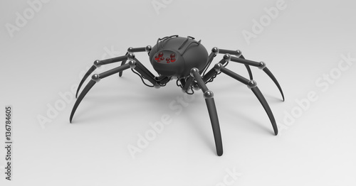 3D Illustration Of A Robotic Mechanized Spider