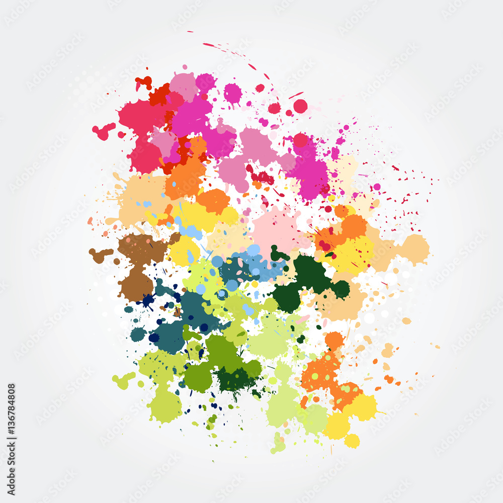 Obraz premium Colorful paint splashes Vector illustration