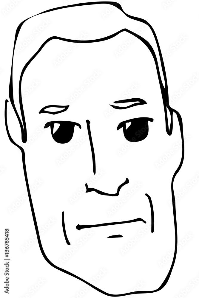 vector sketch of the face of an adult male vector sketch of the face of an adult male