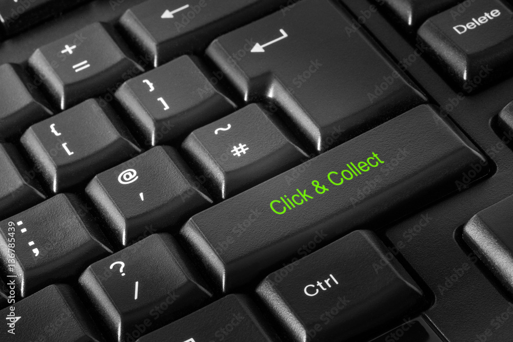 Computer Keyboard with Click & Collect Key Computer Keyboard with Click & Collect Key