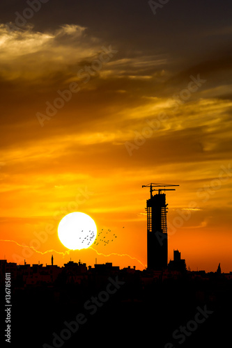sunset silhouette photography skyline